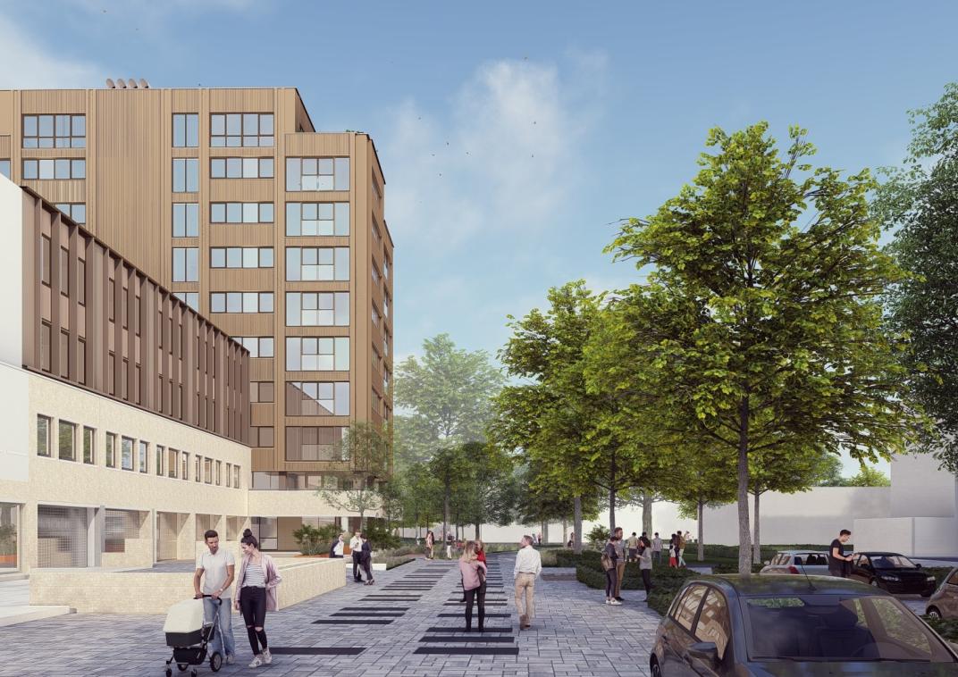 Digitale schets van Zonnehof 17 tot 39.
