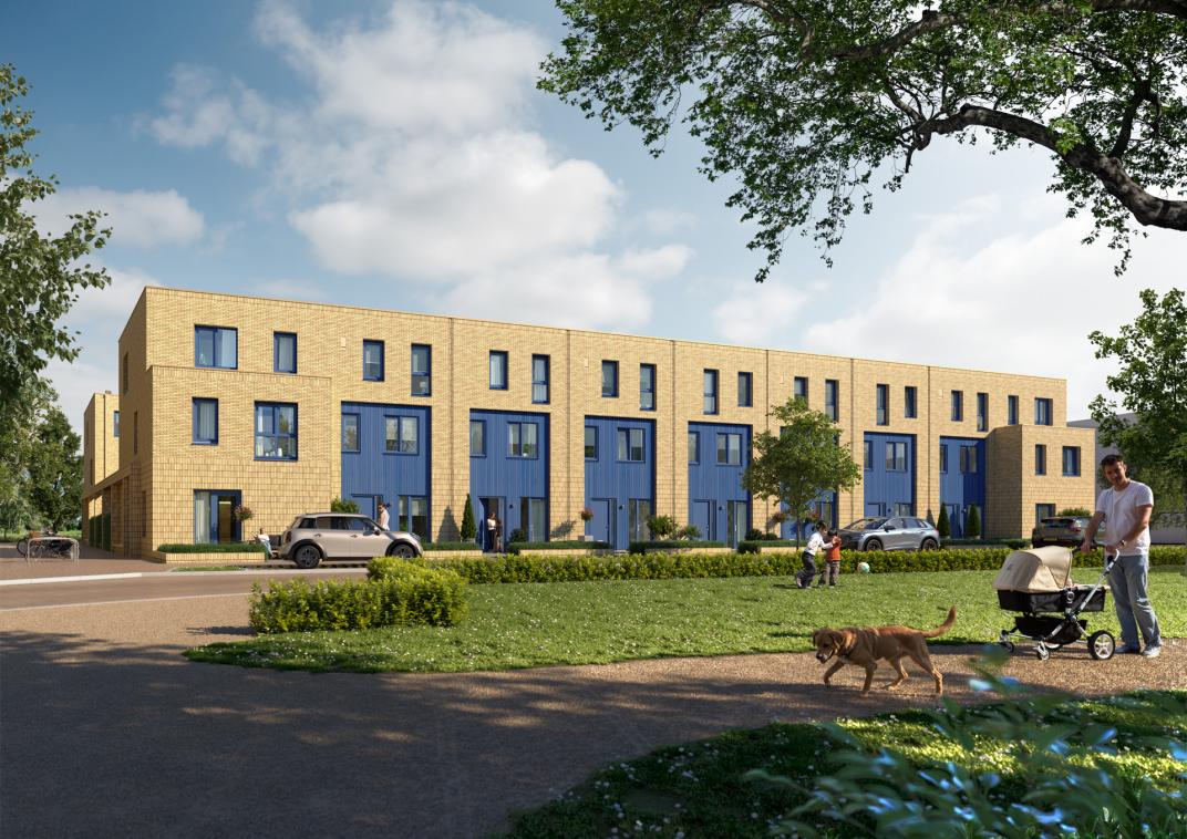 Foto's van nieuwe huizen op Podium fase 3