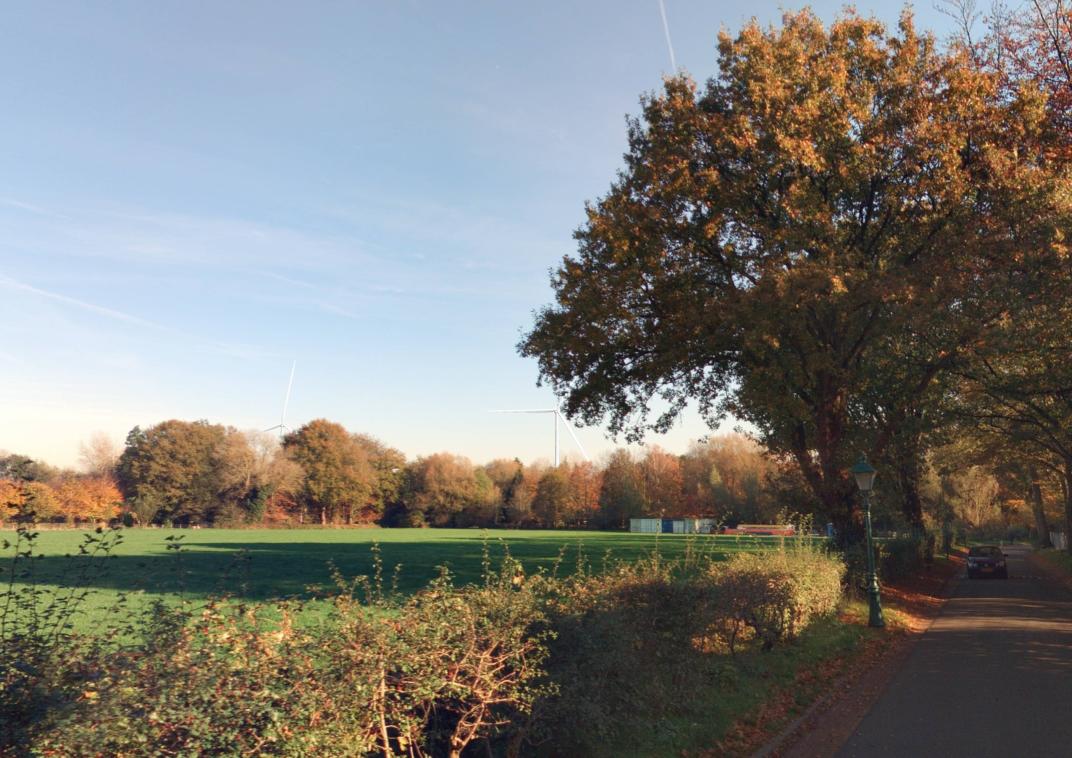 Kijkpunt 6. Soest, Hoek van de Eenstrsst en Kerkstraat (bovengrens van 142,50 meter)