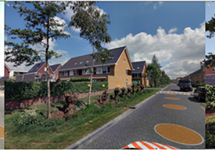 Drie foto's van houtwallen