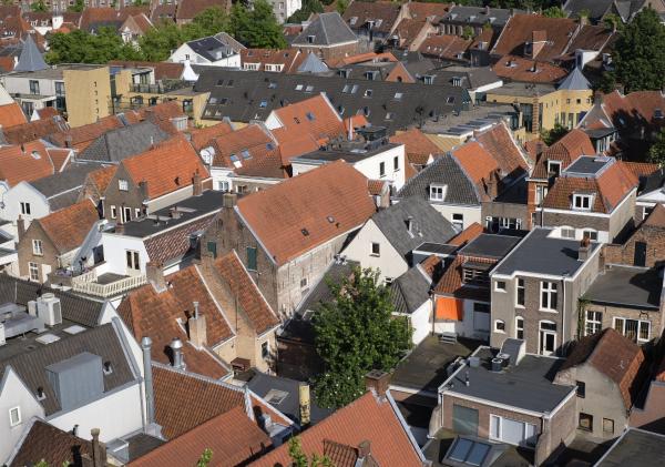 Amersfoortse binnenstad vanaf de toren gezien