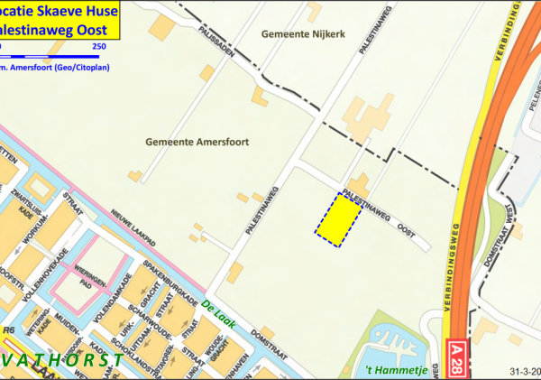 Locatie Skaeve Huse aan de Palestinaweg Oost