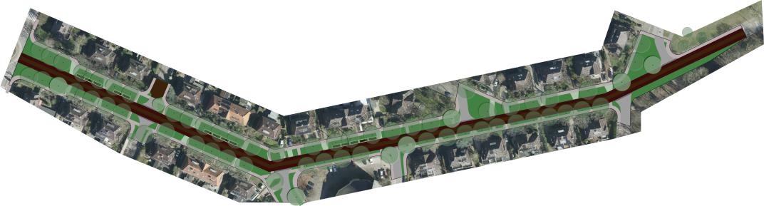 Een schets van bovenaf: parkeren langs rijbaan