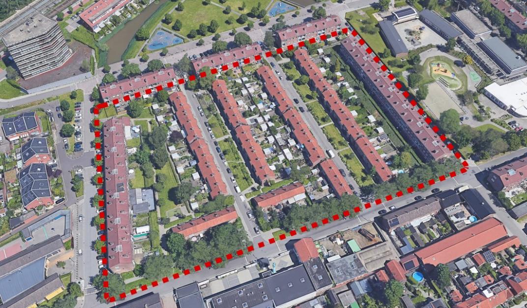 Van Genthstraat van Nesstraat van Galenstraat foto van boven