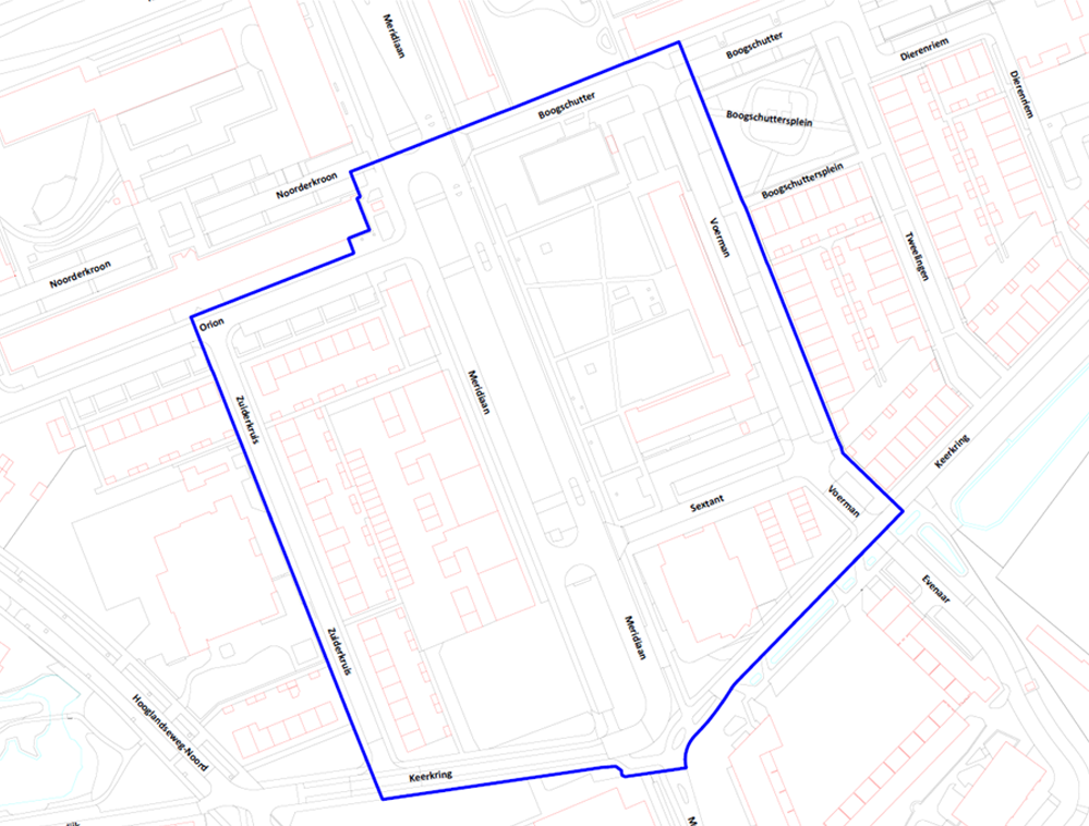 Kaart gebied samenscholingsverbod Meridiaan oud