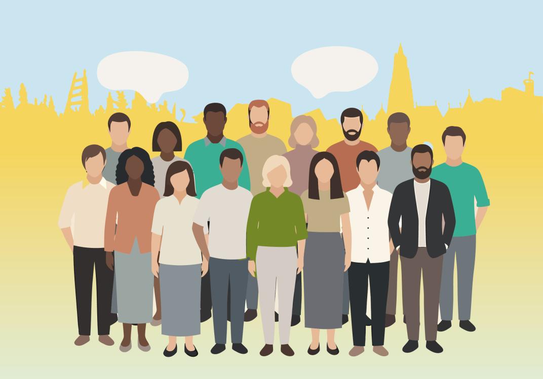 Omslagafbeelding groep mensen illustratie