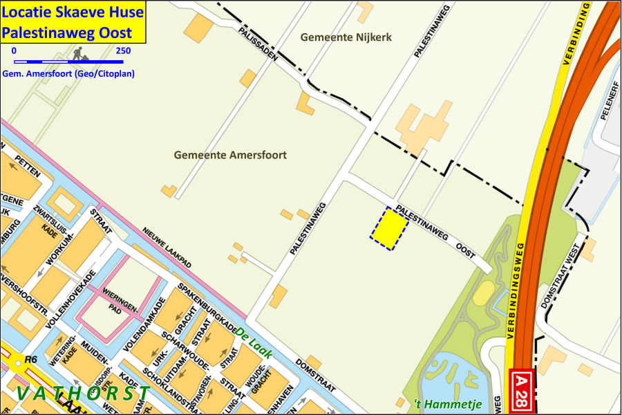 Locatie Skaeve Huse aan de Palestinaweg Oost