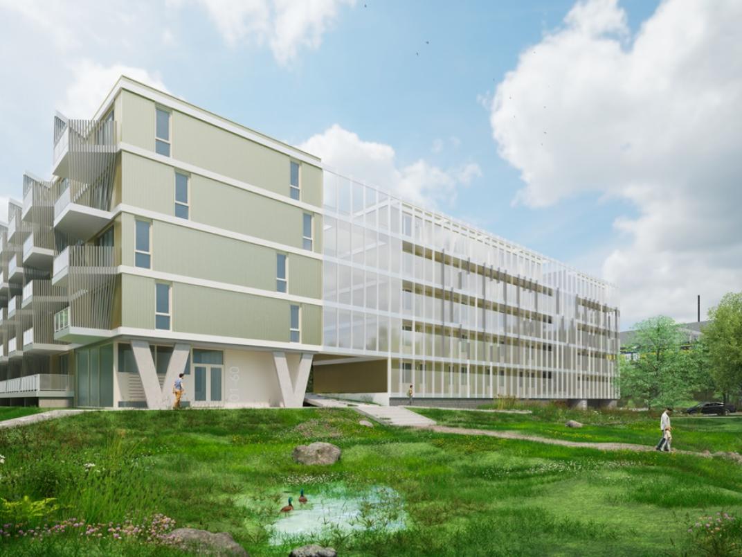 Impressie van de nieuwe woningbouw in Liendert West.