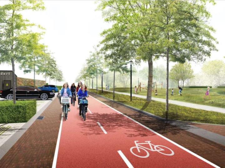 Impressie van het nieuwe fietspad in Liendert West.